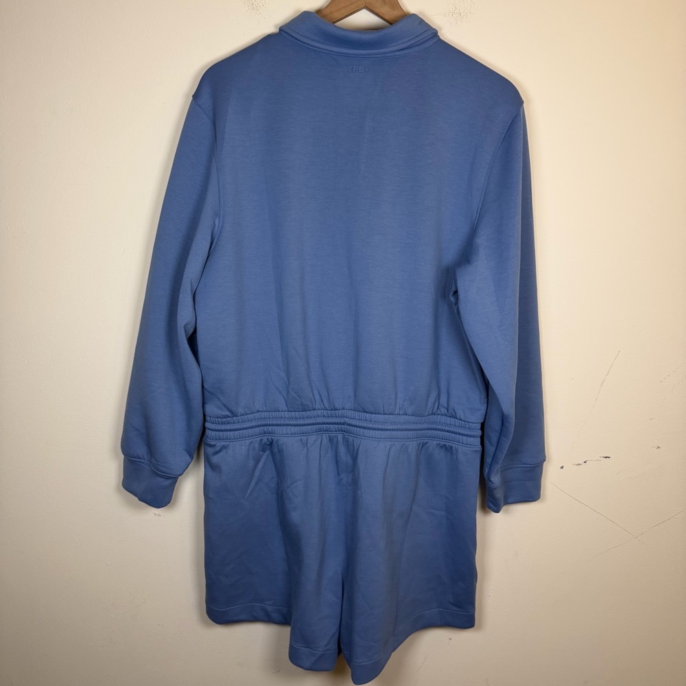 NWT Abercrombie And Fitch YPB neoKNIT Half Zip Long Sleeve Romper Size XL Blue - Picture 5 of 8